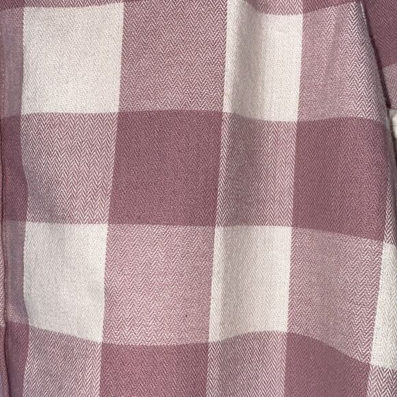 NWT The Loft Mauve Checkered Long Sleeve Button Up Flannel Shirt - Picture 5 of 12